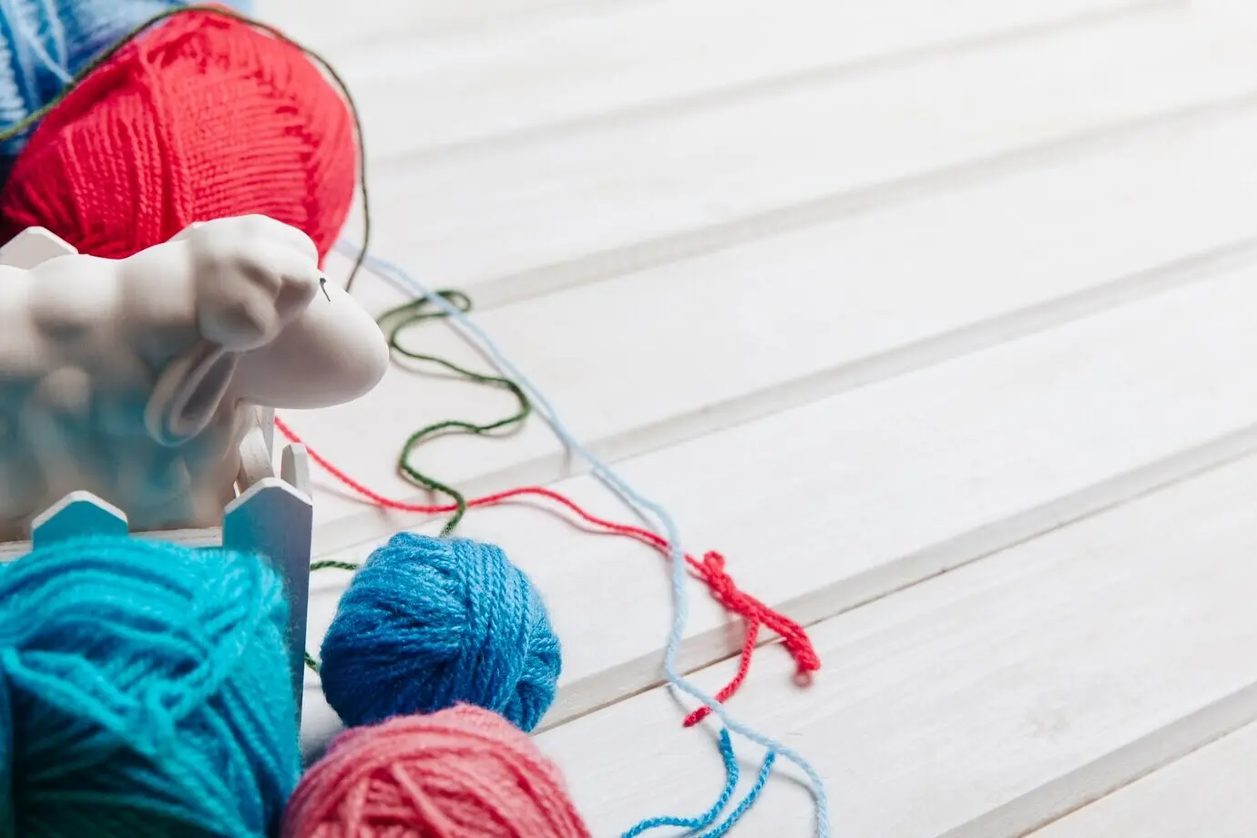 Wolldekoration mit Platz auf der rechten Seite